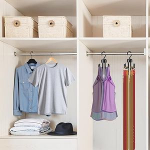 Set di 3 Ganci Girevoli per Reggiseni e Canotte, Organizzatore per Armadio con Capacità Massima di 72 Pezzi, Gancio per Cinture in Plastica Salvaspazio - Product Image 2