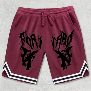 Shorts Bermuda pour Homme Gothique en Nylon/Spandex Marron Uni Écologique avec Cordon de Serrage à la Taille Style Décontracté - Product Image 1
