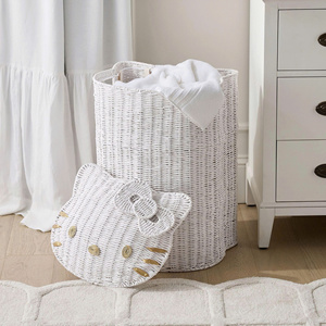 Stylish Handwoven Toy <b>Storage</b> Organizer for Nursery Room and Kids Bedroom Natural Water Hyacinth Basket for Children - Product Image 1