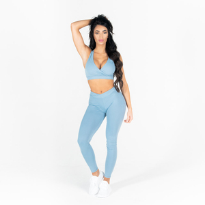 New Design Polyester Material Women Fitness Wear Best Quality Women <b>Light</b> Weight V <b>Neck</b> Women Yoga Set Made By Pakistan - Product Image 4