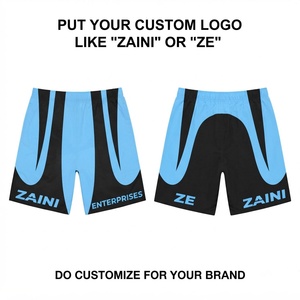 Shorts décontractés pour homme ZAINI ZI-348 en polyester/nylon 160 g/m², blanc et bleu, avec panneaux latéraux incurvés à l'avant, tricotés, légers et à séchage rapide - Product Image 1