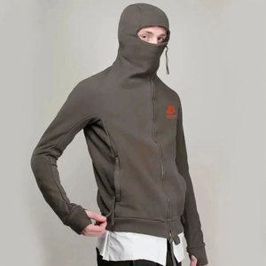 Pasamontañas con Capucha Personalizado para Hombre, Invierno, 100% Algodón, Forro Polar, Bolsillos con Cremallera, Alta Calidad, Último Diseño, Color Sólido - Product Image 4