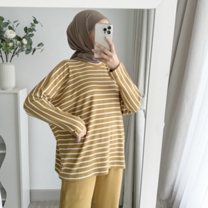 Ensemble 2 pièces rayé pour femme, col roulé, manches longues, tissu côtelé, coupe ample, respirant, vêtements décontractés pour toutes les saisons - Product Image 4
