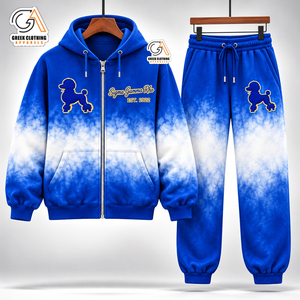 Conjunto de Sudadera con Capucha y Pantalones Deportivos Tie Dye Sigma Gamma Rho para Mujer, Ropa Griega Azul, Pantalones de Forro Polar Ecológicos para Invierno - Product Image 5