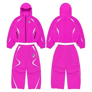 Custom Oversize <b>Reflective</b> <b>Jacket</b> and Jogger Set Printing Logo Windbreaker Nylon Men's Tracksuit Casual Sweatsuit for Men - Product Image 1