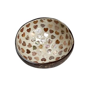 Bol à fruits rond traditionnel en bois de noyer avec incrustation de nacre, fait main, pour table, vente en gros - Product Image 2