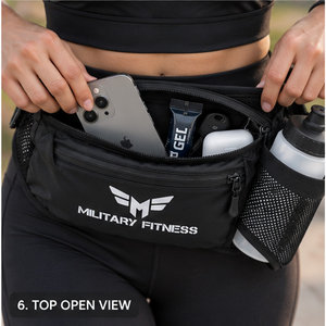 Sac banane de course avec porte-bouteille, ceinture de sport réglable, pochette pour fitness, jogging, cyclisme, randonnée, entraînement en extérieur, en nylon, style sportif - Product Image 6