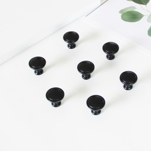 High Quality Zinc Alloy Round <b>Knob</b> Minimalist Modern Matte <b>Black</b> Cabinet Handle for Kitchen Dining Room Bathroom Furniture - Product Image 1