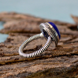 แหวนลาพิส ลาซูลี เงินแท้ 925 ทำมือ พลอยสีน้ำเงิน เครื่องประดับ - Product Image 2