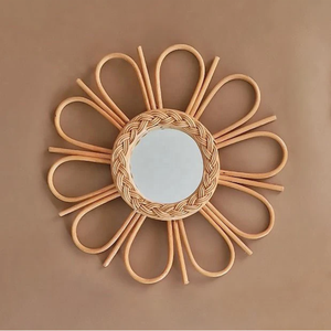 Hot Sale Eco-friendly Handmade Rattan <b>Mirrors</b> Wall Decoration Baby Room Kid Furniture Wholesales From Vietnam - Product Image 2
