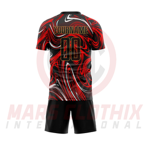 Fabricación profesional de conjuntos de camiseta y pantalones cortos de fútbol con MOQ bajo, uniforme de fútbol sublimado personalizado para venta en línea - Product Image 3