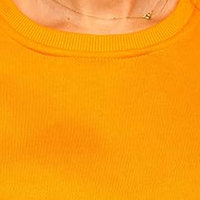Pull à col rond en coton uni à manches longues pour femme, couleur orange, décontracté, sweat-shirt d'automne