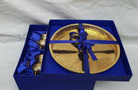 Service à thé oriental marocain en or avec plateau et théière, qualité alimentaire, pour fêtes, coffret cadeau JM INTERNATIONAL Verre et métal