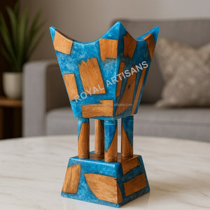 Quemador Bakhoor de madera de pino de resina epoxi ecológico hecho a mano de artesanos reales | Soporte de incienso de lujo | Ramadán moderno de Mabkhara - Product Image 5