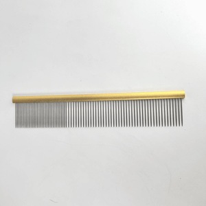 Peigne professionnel pour concours de beauté des chiens et des chats, toilettage, acier inoxydable doré - Product Image 1