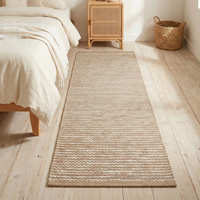 Natural Handloom Cotton Bedroom Runner Rug for Hallway Bedside Scandinavian & Organic Living