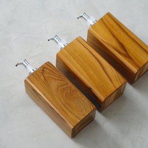 Dispensador de jabón y jabonera de madera natural hechos a mano, los más vendidos, para encimera de baño, accesorios modernos para baño. - Product Image 5