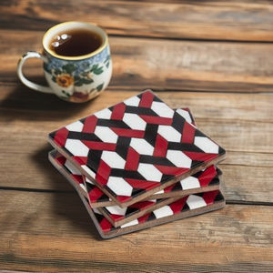 Posavasos de Madera de Nogal Natural, 2 Piezas, 10mm/5mm de Grosor, Duraderos, Elegantes, Cuadrados, Diseño Clásico, Ecológicos, Hechos a Mano, Decoración para Mesa - Product Image 1