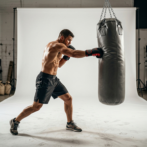Sac de boxe autoportant en cuir PU avec base remplissable d'eau pour le fitness - Product Image 4