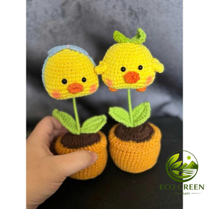 ตุ๊กตาสัตว์ถักโครเชต์ทำมือ น่ารัก คาวาอี้ ของตกแต่งเพิ่มความสุข สำหรับโต๊ะเรียน โต๊ะทำงาน - Product Image 5
