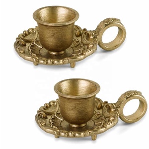 Hot Selling Aluminium Taper Candle <b>Holders</b> Set 2 Decorative <b>Candlesticks</b> Stand Antique <b>Gold</b> Christmas Home Decoration Dining - Product Image 1