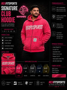 REXFITSPORTS 2026 Custom <b>Pink</b> Full Zip Club <b>Hoodie</b> 280–300 GSM Cotton Polyester Fleece Studded Streetwear <b>Hoodie</b> for Men Women - Product Image 1