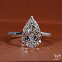 Anillo de Compromiso Solitario con Diamante Cultivado en Laboratorio de 3 Quilates, Corte Pera, Certificado IGI, Oro Sólido de 18K, Aniversario de Bodas