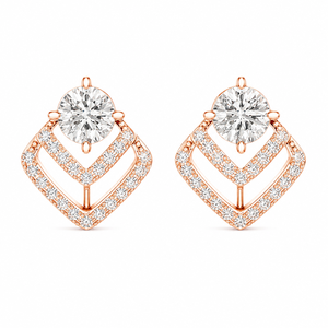 <b>Moissanite</b> Women's Stud <b>Earrings</b> Round Brilliant Cut Diamond Prong Setting GRA Certified Luxury Wedding Jewelry - Product Image 3