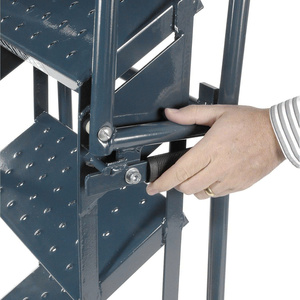 Mobile 4 Step <b>Folding</b> Ladder Steel Warehouse <b>Stool</b> with Auto-Lock Wheels & Safety Railing Vietnam ISO Certified Industrial - Product Image 6