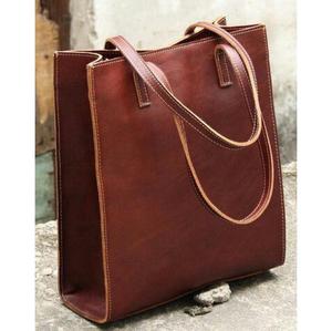 Genuine Leather Handbags With <b>Long</b> <b>Strap</b> Handles Durable Water Resistance Pure Leather <b>Bags</b> & Shopping Purse For Women's - Product Image 5