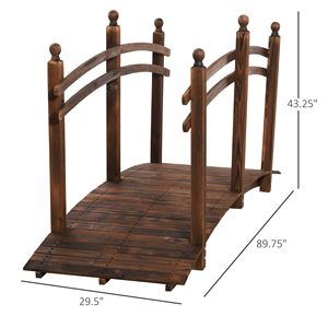 Ponte da Giardino Arcuato da 2,3 m con Ringhiere Laterali in Legno di Abete per Fiumi, Paesaggistica e Terrazze - Product Image 3