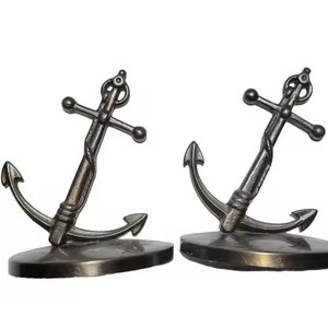New Arrival Antique Brass Finish Hand <b>Bookends</b> 2Pcs Gold Plated Sculptural Metal Decorative Book Ends For Office - Product Image 5