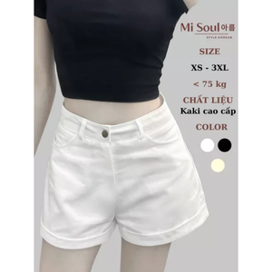 Shorts Kaki Bordados de Cintura Alta para Mujer, Tallas Grandes, Transpirables, Casuales, 100% Algodón, Tela Suave, Fabricante OEM Personalizado, Vietnam - Product Image 2