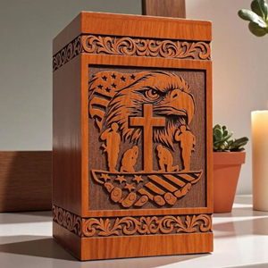 Handcrafted Wooden Urn Lotus Diya Memorial Keepsake urn Spiritual Cremation Ash Urn by AYAANS - Product Image 4