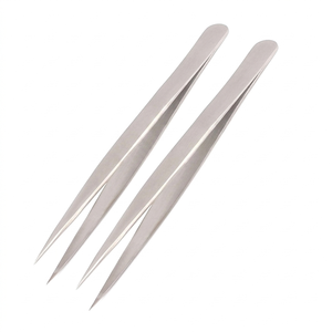 High Quality Stainless Steel Swiss Jeweler Style Forceps -Style 3-style 3 Extra-fine Points Straight 4 3/4'' - Product Image 1