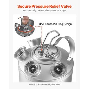 Kit di Pulizia per Fusti da 5 Galloni/19L con 4 Connessioni D-Coupler e Base in Gomma, Detergente per Linee di Birra - Product Image 5