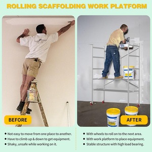 แท่นทำงานแบบมีล้อเลื่อน, นั่งร้านเคลื่อนที่แบบมีล้อ, นั่งร้านสำหรับงานก่อสร้างอาคาร, ทาสีภายใน, งานปรับปรุงบ้าน - Product Image 5