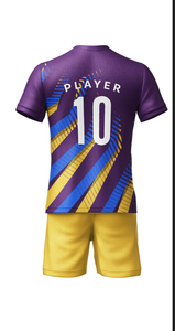Uniforme de Fútbol Personalizado para Hombre, Conjunto Premium 100% Poliéster Sublimado, Corte Regular, Cuello Redondo, Conjunto de Fútbol con Rayas Cortas - Product Image 3