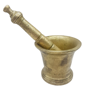 High Quality Brass Mortar And Pestle With Polish Finished For Manual <b>Coffee</b> And Spices <b>Grinder</b> Kitchenware Metal Imam Dasta - Product Image 4