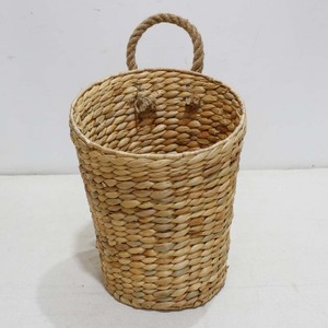 Rustic Water Hyacinth <b>Vegetable</b> <b>Storage</b> Hanging <b>Basket</b> Wall Decor Breathable Eco-Friendly - Product Image 1