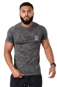 Nouvelle mode de T-shirt camouflage pour hommes col en O manches courtes séchage rapide respectueux de la peau respirant décontracté Gym hauts T-shirt - Product Image 3