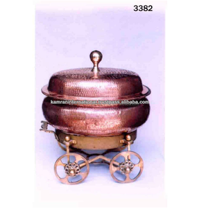 Platos de buffet de boda de metal de diseño clásico listo para inducción Olla de frotamiento de metal culinario para sopa para hoteles y restaurantes - Product Image 1