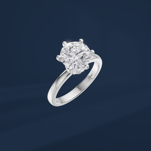 Bague de fiançailles de luxe pour femme de la marque DIFF, diamant de laboratoire classique rond brillant, platine PT950, certifié IGI - Product Image 1