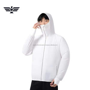 Unisex Autumn/Winter Warm Breathable Nylon Hooded Jacket Built-In Face Cover <b>Lightweight</b> Puffer <b>Coat</b> Windproof Thermal Outerwear - Product Image 2