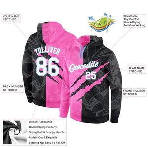 Vêtements de sport bon marché, pull brodé avec logo personnalisé, sweat à capuche pour homme imprimé en 3D et réfléchissant, surdimensionné et imperméable à l'eau - Product Image 5