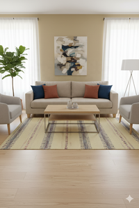 พรมทอมือแบบถักทอลายสก็อตลายดอกไม้ซักได้พรมปูพื้นมีขอบแบบซักได้ดีไซน์แบบโมเดิร์น - Product Image 2