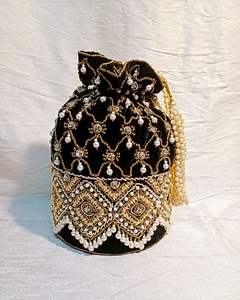 High Quality Luxury Heavy Embroidered Pearl <b>Potli</b> <b>Bags</b> for Women Wedding Favor Evening Clutches Wrist <b>Bags</b> for Return Gifts - Product Image 3