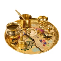 Ensemble de cuivre en laiton pur assiette bol ensemble de dîner en verre vente chaude articles en gros utilisés pour le bureau à domicile articles de cadeau de retour de mariage