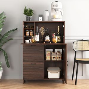 <b>Small</b> Spaces Home/Dormitory Bar <b>Cabinet</b> with <b>Storage</b> Drawer and Shelves Fold-up Desktop - Product Image 4