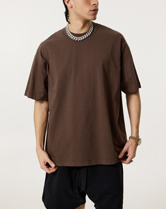 Camisetas de hombre de manga corta, estilo casual, jersey oversize lavado, con hombros caídos, para verano - Product Image 1